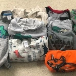 Boys 4T Dinosaur Lot - 7 tops, 1 jacket, 1 sleeper